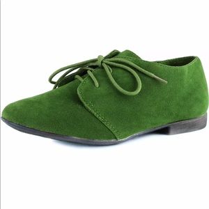 Green Breckelles oxford flats